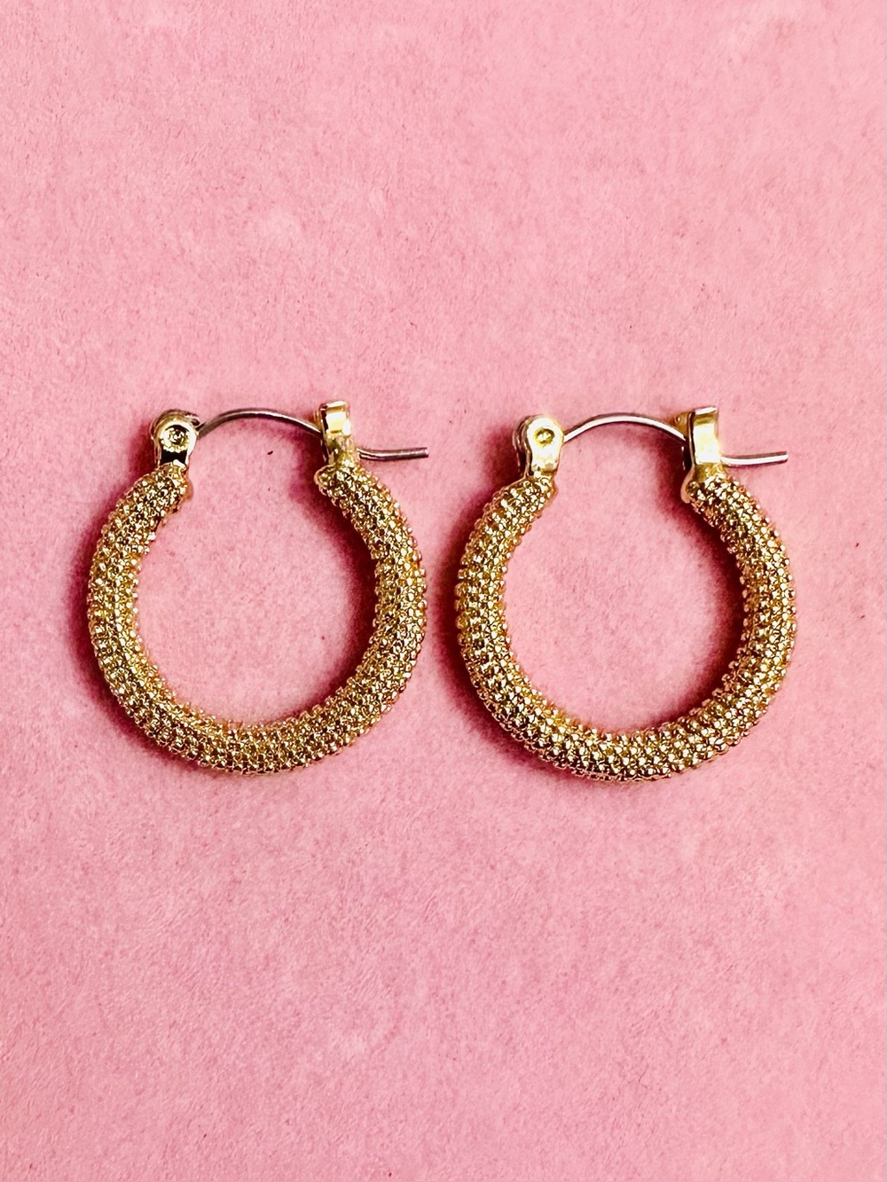 Gold Textured Hoop Earrings